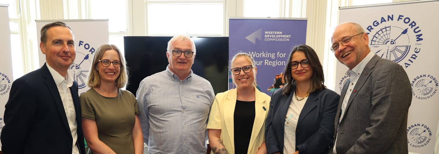 From left to right: Fintan McGrogan — Bank Of Ireland · Orla O'Keeffe — Fáilte Ireland · Dave Lawless — DLR County Council · Regina Dunne — Dublin City Council · Caterina Bortolaso — European DIGITAL SME Alliance · John O'Shanahan — LeanBPI